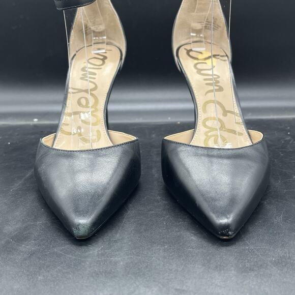 Sam Edelman Harlow womens black Leather Point Toe Ankle Strap heels size 10M - Picture 4 of 7